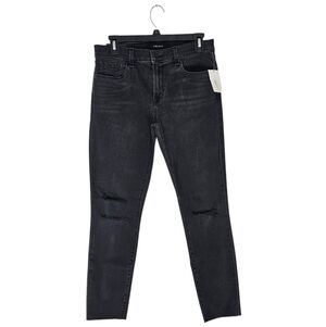 J Brand High Rise Crop Skinny Photo Ready Distressed Gray Black Jeans 29‎ NWT